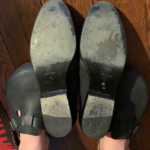 Laceless Oxford Slip-on Loafer Two-tone Leather Fabric Black/Charcoal US8 Eur39 - Picture 10 of 11